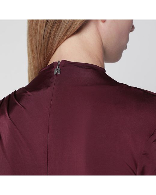 ROTATE BIRGER CHRISTENSEN Purple Burgundy Draped Mini Dress