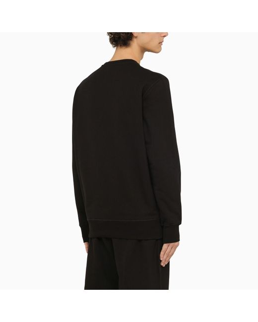 Alexander McQueen Black Logo-Embroidered Cotton Sweatshirt for men