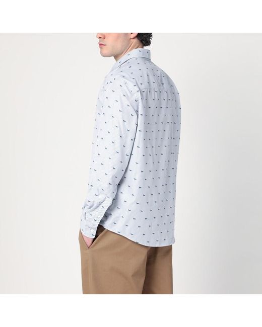 Maison Kitsuné Gestreiftes Hemd Mit Logos in Blue für Herren