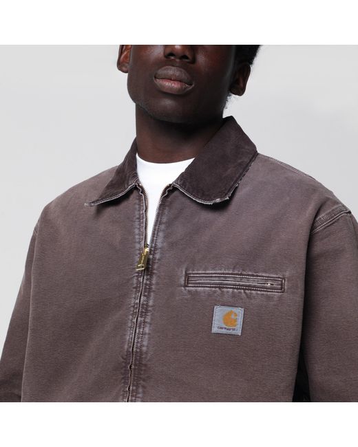 Carhartt Brown Og Detroit Jacket Tobacco/Destroy Wash for men