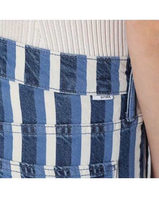 Mother Blue Jeans The Patch Pocket Twister Sneak Striped