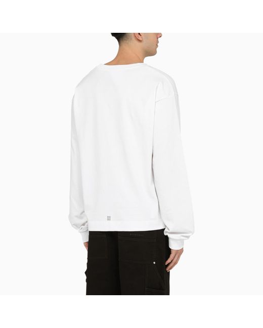 Givenchy White Black Logoed Crew-neck Sweatshirt for men