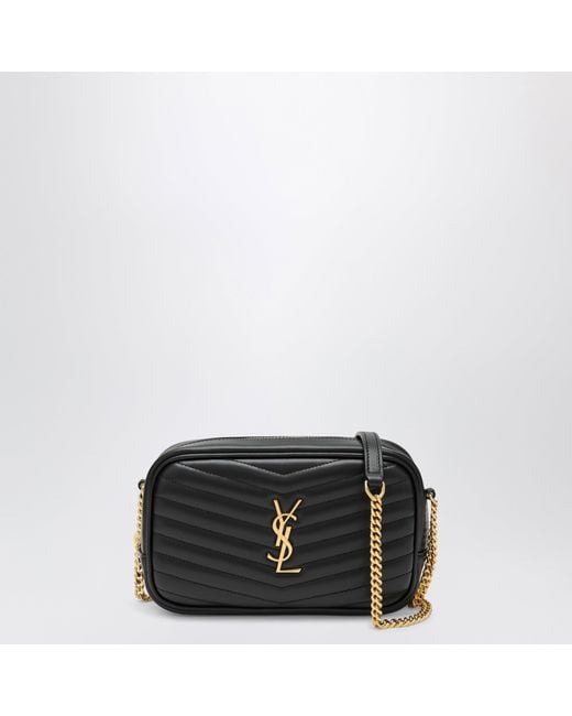 Saint Laurent Black Lou Mini Quilted Calfskin Leather Bag