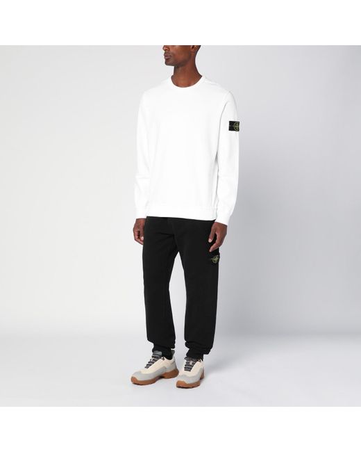 Stone Island White Cotton Crew-neck Sweatshirt for men