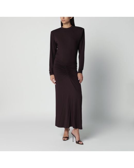 ANDAMANE Black Rouge Noir Maxi Dress With Waist Draping