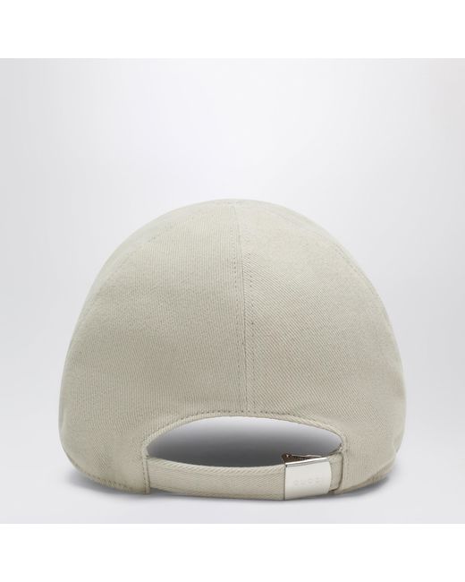 Gucci Gray Cotton Baseball Cap With Embroidered Logo for men