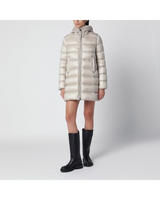 Moncler Natural Pearl Nylon Laqué Down Jacket