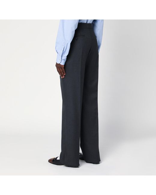 Valentino Blue Charcoal Wool Trousers for men