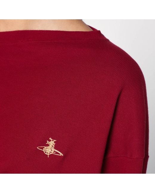 Maglia asimmetrica rosso mattone con logo orb di Vivienne Westwood in Red