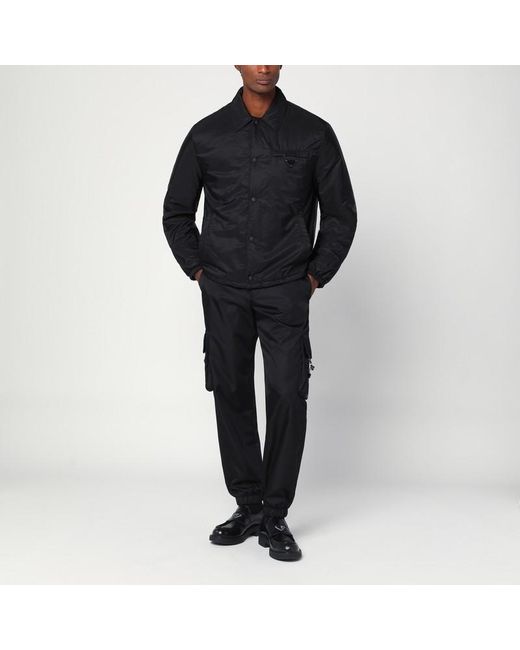 Prada Black Re-Nylon Zip-Up Jacket for men