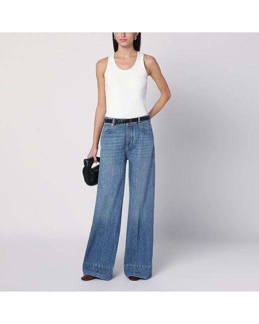 Bottega Veneta Blue Mid Palazzo Jeans