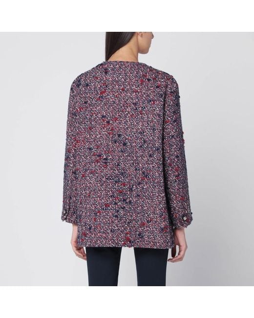 Giacca in lana bouclé e rossa di Gucci in Purple