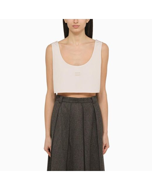 Miu Miu Black Opal Cotton Tank Top