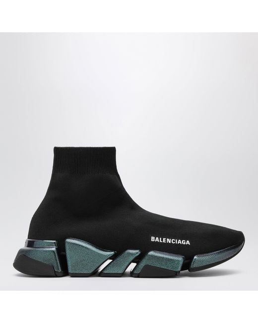 Balenciaga Black Speed 2.0 Iridescent Knit Sneakers for men