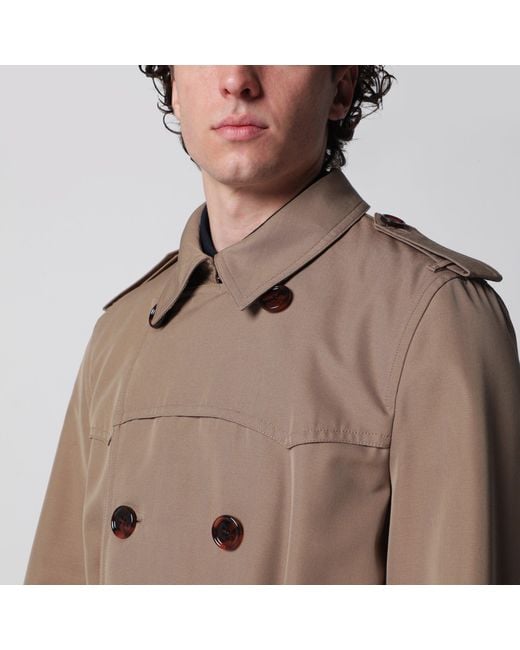 Burberry Brown Short Foxfield Trench Coat for men
