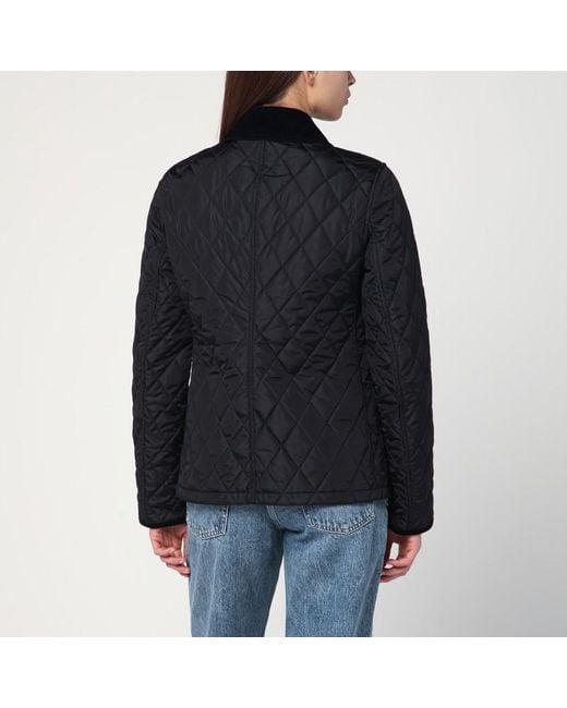 Giacca nera in nylon trapuntato di Burberry in Black