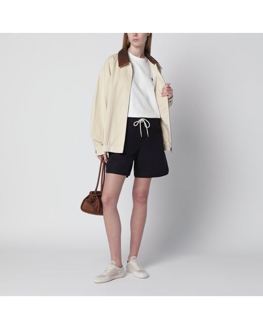 Prada Black Re-Nylon Shorts With Drawstring