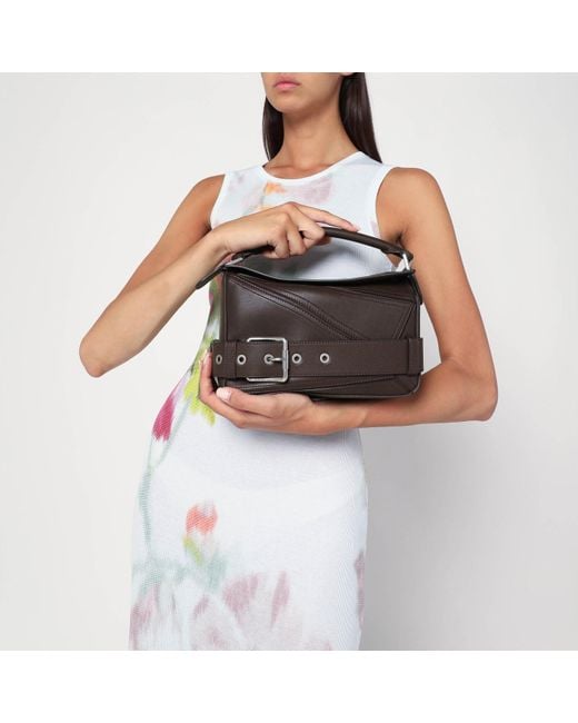Loewe Black Puzzle Biker Small Bag Dark Brownie