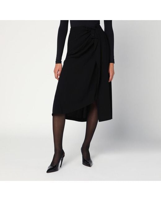 Balenciaga Black Draped Skirt