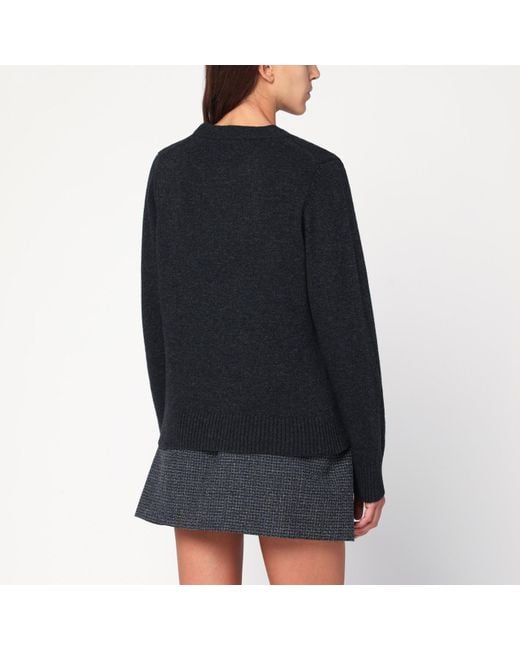 Ganni Black Dark Puppy Wool-Blend Sweater