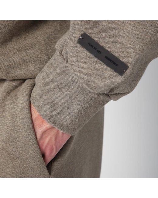 Felpa grigia in cotone felpato con logo di Fear Of God in Gray da Uomo