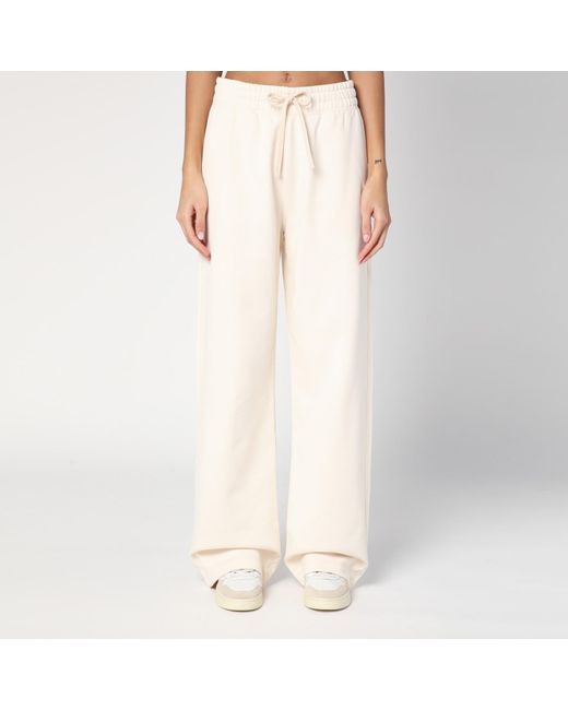 Maison Kitsuné White Jogging Pants With Fox Logo