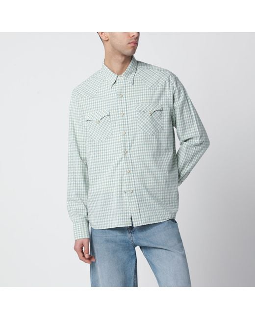 Polo Ralph Lauren Blue Classic-Fit Madras Western Shirt for men