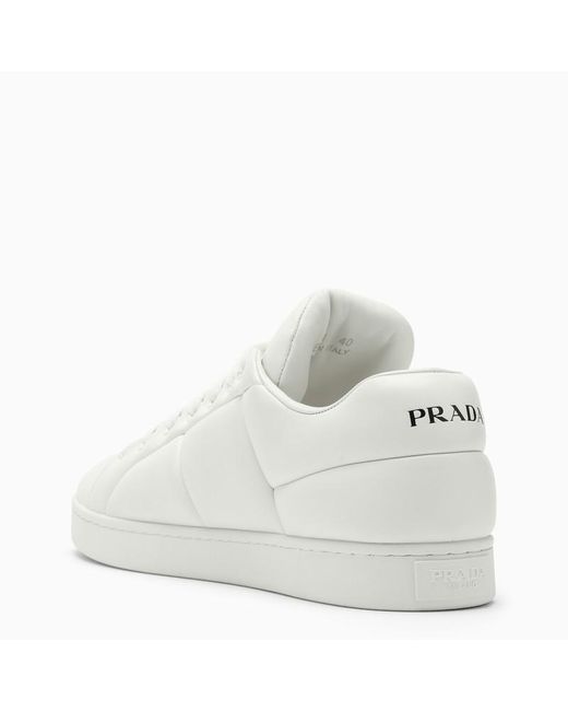 Prada White Sneaker Aus Gepolstertem Nappa-leder