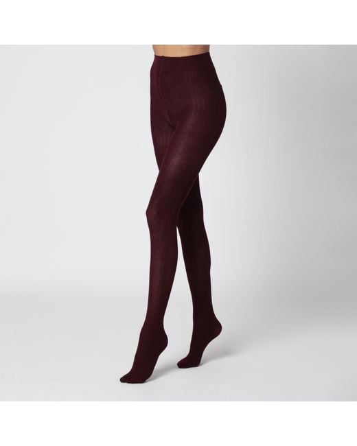 Max Mara Purple Ribbed Tights