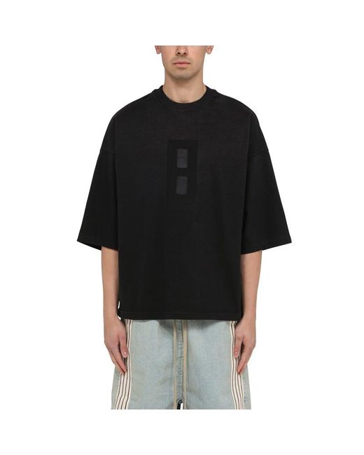 T-shirt oversize nera in cotone di Fear Of God in Black da Uomo
