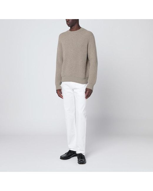 Maglione beige mélange in cashmere di Loro Piana in Brown da Uomo