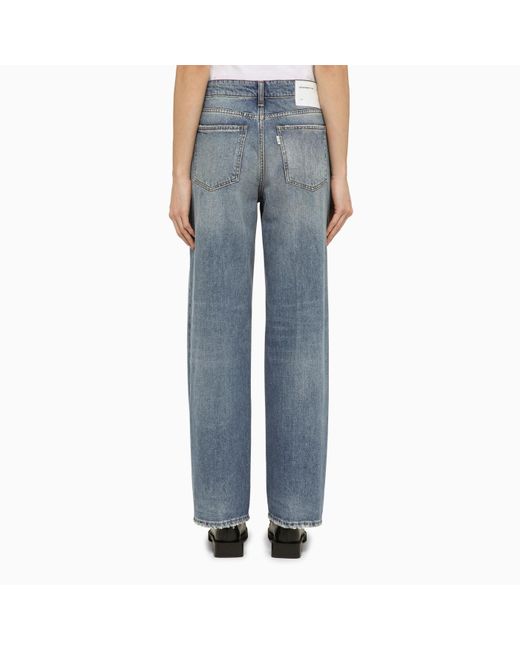 Department 5 Blue Straight Washed Effect Denim Jeans