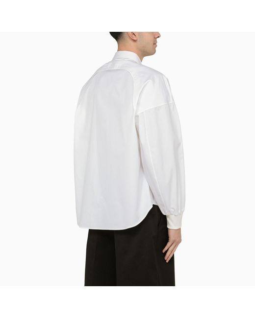 Alexander McQueen Alexander Mc Queen White Cotton Shirt With Ribbed Cuffs for men