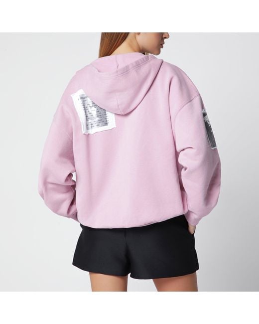 Balenciaga Red Antique Cotton Jersey Zip-Up Hoodie