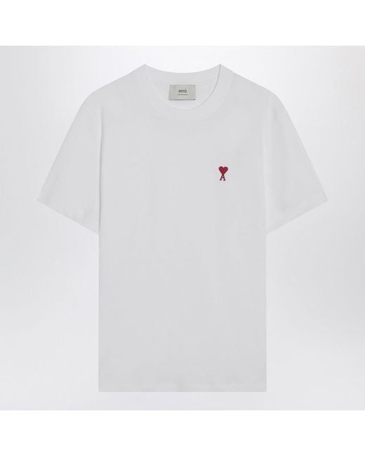 AMI White De Coeur T-Shirt for men