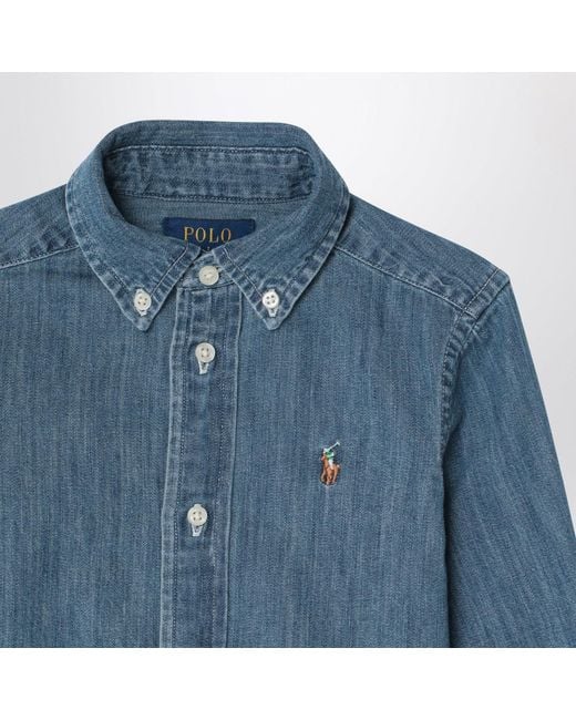 Polo Ralph Lauren Blue Denim Button-Down Shirt for men
