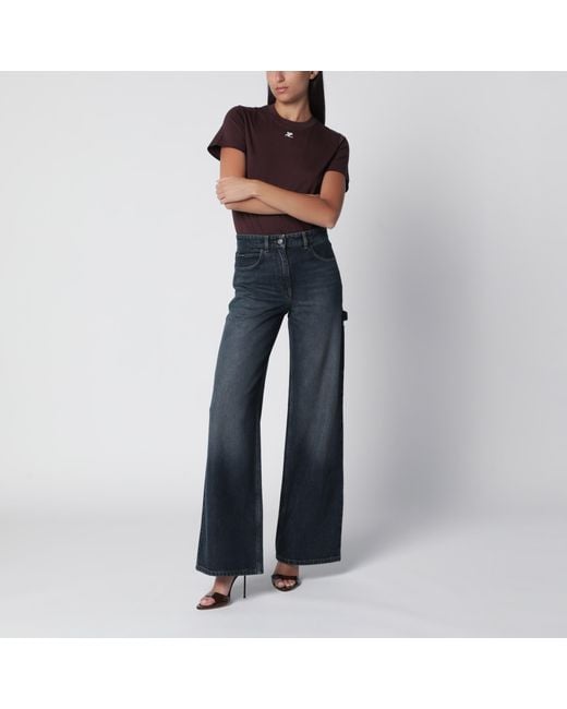 Courreges Blue Vintage Baggy Denim Trousers