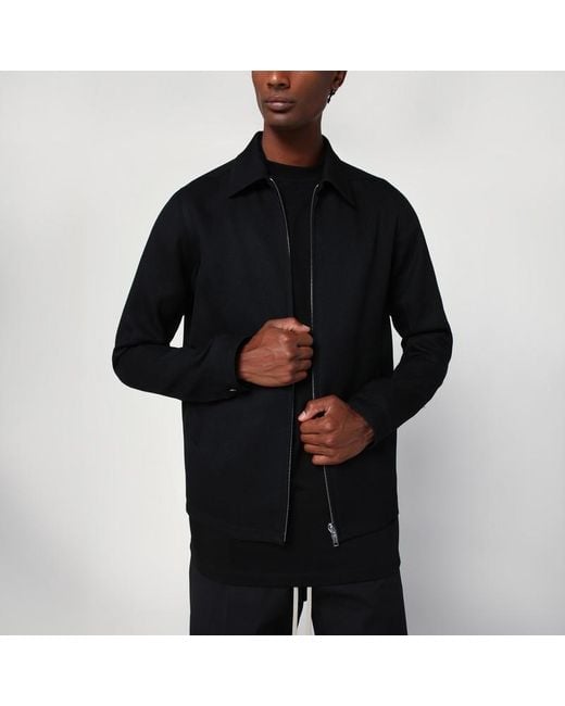 Rick Owens Black Shirt Jacket With Zip for men