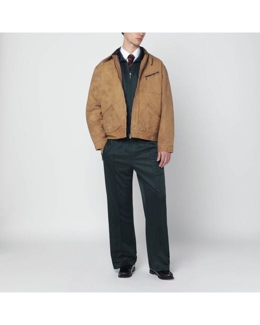 Needles Brown Cotton Zip Jacket for men