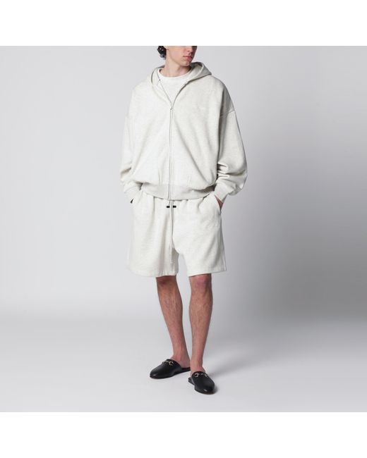 Fear Of God Gray Light Mélange Cotton Fleece Zip-Up Sweatshirt for men