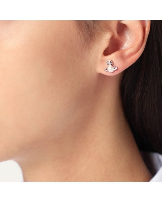 Vivienne Westwood Metallic Balbina Earrings With Pearl