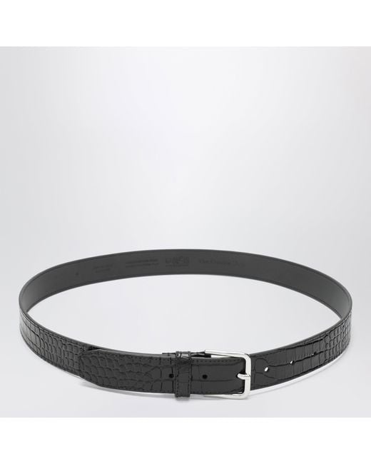 Frankie Shop Brown Patent Toni Croc Belt