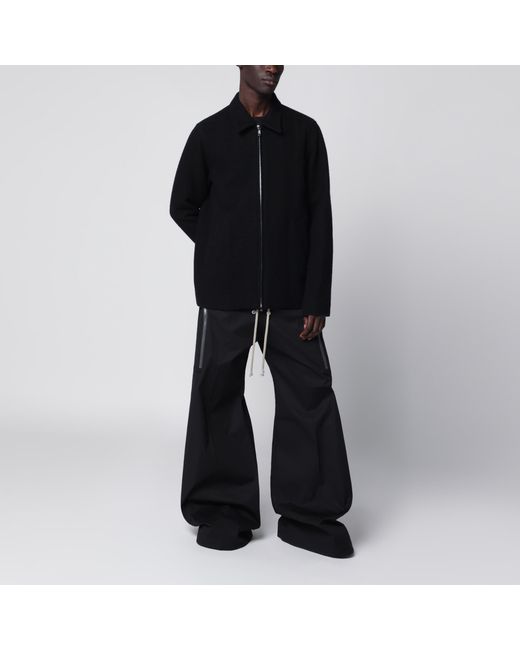 Rick Owens Black Wool Zip-Up Jacket for men