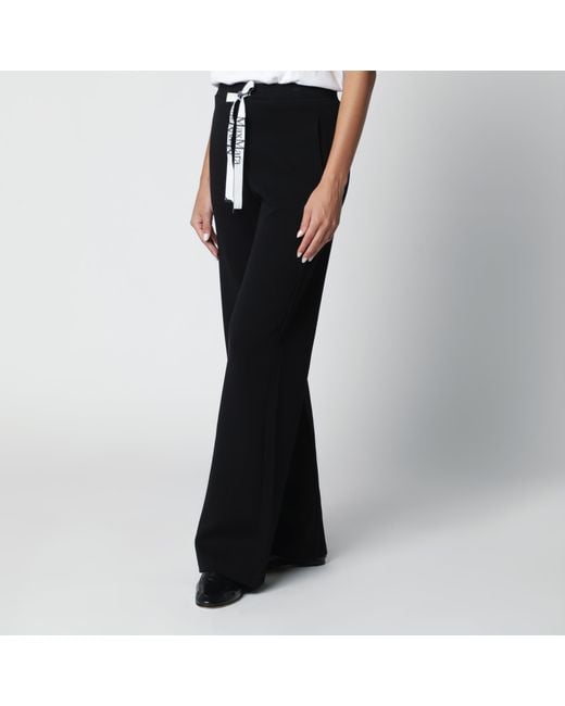 Max Mara Black Wide-Leg Double Jersey Pants