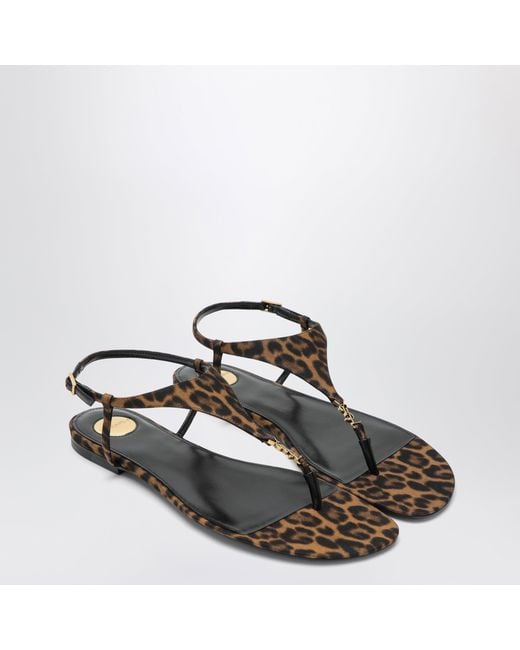 Saint Laurent Brown Cassandre Sandals