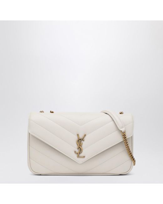 Saint Laurent Natural Medium Loulou Cream Soft Leather Bag