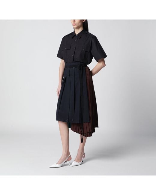 Prada Black Asymmetric Patchwork Skirt
