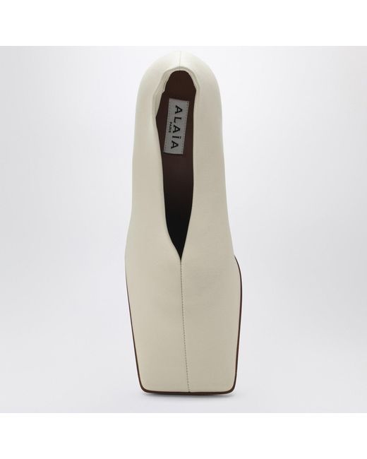 Alaïa White Soft Square Pumps