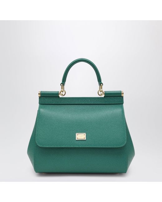 Dolce & Gabbana Green Medium Sicily Top-Handle Bag