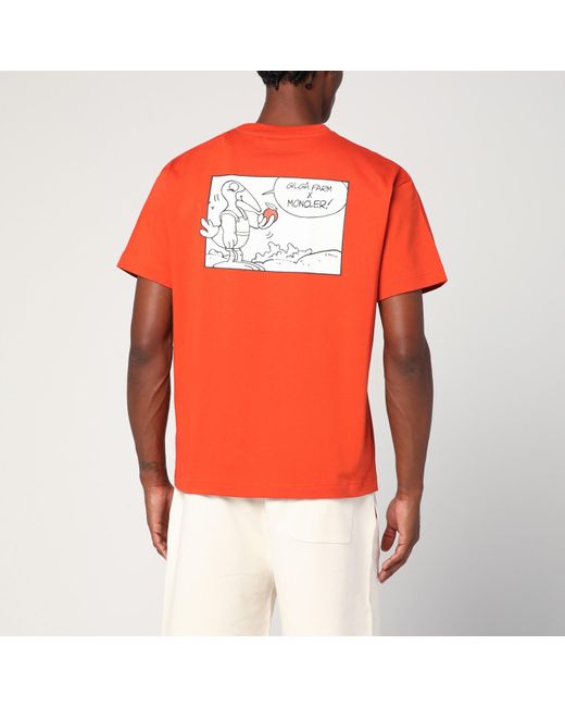 Moncler Genius Red Bright Cotton T-Shirt for men